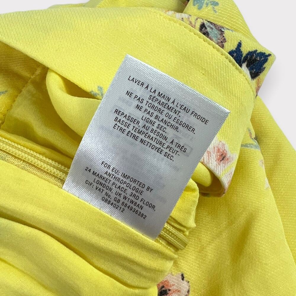 Feather Bone Talese Yellow Floral Wide Leg Pants Size 2 - Picture 6 of 9